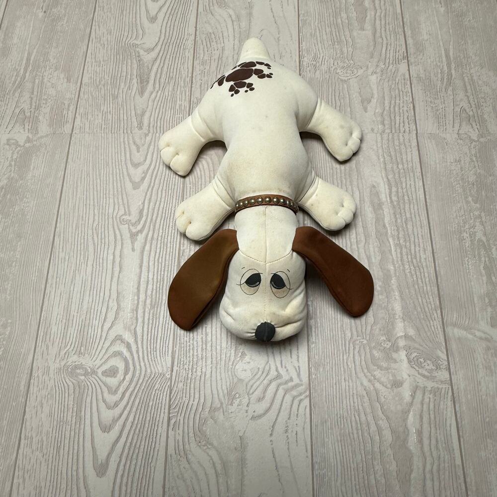 Vintage 1984 Pound Puppies Signed Number 204/1000 White Brown Plush Dog Rare